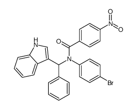 N-(4-bromophenyl)-N-[1H-indol-3-yl(phenyl)methyl]-4-nitrobenzamide Structure