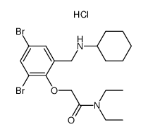 hydrochloride of N-[2-(N',N'-diethylcarbamylmethoxy)-3,5-dibromo-benzyl]-cyclohexylamine结构式