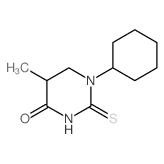 1-cyclohexyl-5-methyl-2-sulfanylidene-1,3-diazinan-4-one结构式
