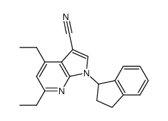 1-(2,3-dihydro-1H-inden-1-yl)-4,6-diethyl-1H-pyrrolo[2,3-b]pyridine-3-carbonitrile结构式
