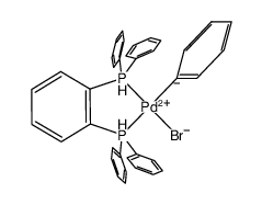 bromo(phenyl)(1,2-bis(diphenylphosphino)benzene)palladium结构式