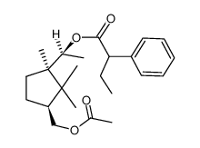 (S)-1-((1R,3S)-3-(acetoxymethyl)-1,2,2-trimethylcyclopentyl)ethyl 2-phenylbutanoate Structure