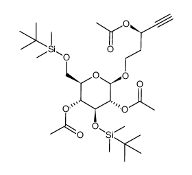 (3R)-3-acetoxy-4-pentynyl 2',4'-O-bis(acetyl)-3',6'-O-bis(tert-butyldimethylsilyl)-β-D-glucopyranoside结构式