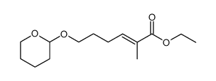 ethyl (E)-2-methyl-6-(6-tetrahydropyran-2-yl)oxy-2-hexenate Structure