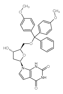 5′-O-(4,4′-二甲氧基三苯甲基)-7-脱氮基2′-脱氧黄嘌呤结构式