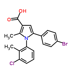 5-(4-BROMO-PHENYL)-1-(3-CHLORO-2-METHYL-PHENYL)-2-METHYL-1H-PYRROLE-3-CARBOXYLIC ACID Structure