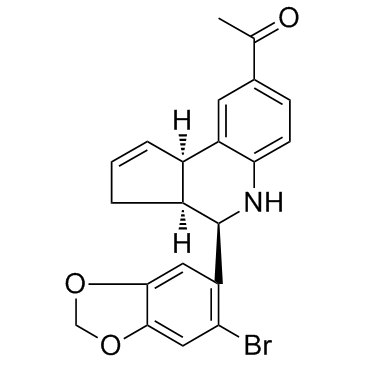 1-((3aS,4R,9bR)-4-(6-溴苯并[d][1,3]二氧代l-5-基)-3a,4,5,9b-四氢-3H-环戊并[c]喹啉-8-基)乙酮结构式