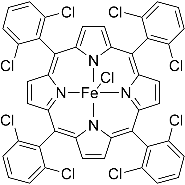 外消旋-四(邻二氯苯基)卟啉氯化铁结构式
