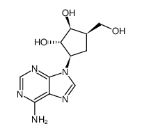(+/-)-4α-adenin-9-yl-2α,3β-dihydroxy-1α-cyclopentanemethanol Structure