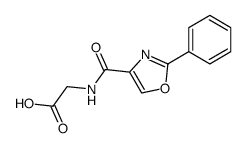 N-(2-phenyl-oxazole-4-carbonyl)-glycine Structure