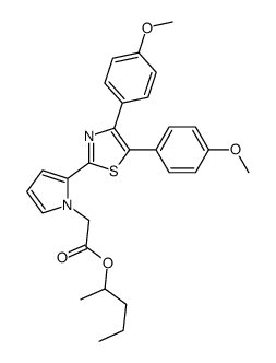 pentan-2-yl 2-[2-[4,5-bis(4-methoxyphenyl)-1,3-thiazol-2-yl]pyrrol-1-yl]acetate结构式
