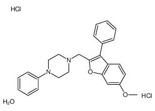 1-[(6-methoxy-3-phenyl-1-benzofuran-2-yl)methyl]-4-phenylpiperazine,hydrate,dihydrochloride结构式