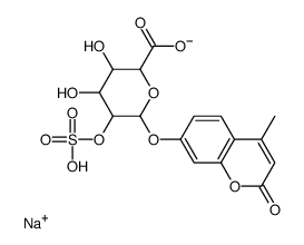 4-甲基香豆素基-α-L-吡喃艾杜糖醛酸-2-硫酸钠盐结构式