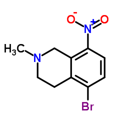 5-溴-2-甲基-8-硝基-1,2,3,4-四氢异喹啉结构式