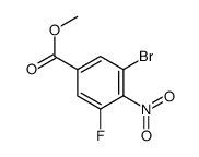 3-溴-5-氟-4-硝基苯甲酸甲酯结构式