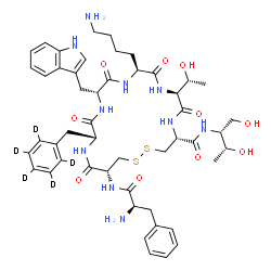 ([ring-D5]Phe3)-Octreotide acetate salt Structure