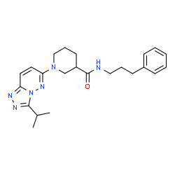 N-(3-phenylpropyl)-1-[3-(propan-2-yl)[1,2,4]triazolo[4,3-b]pyridazin-6-yl]piperidine-3-carboxamide结构式