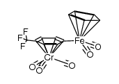 (η6-p-(CF3)(CpFe(carbonyl)2)C6H4))chromium tricarbonyl Structure