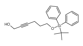 6-(2,2-dimethyl-1,1-diphenyl-1-silapropoxy)hex-2-yn-1-ol结构式