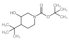 4-叔丁基-3-羟基哌啶-1-羧酸叔丁酯结构式