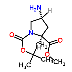 (2S,4R)-1-叔丁氧羰基-4-氨基吡咯烷-2-羧酸甲酯结构式