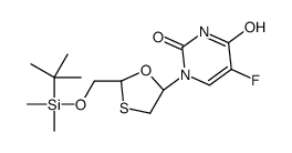 顺-5-氟-1-[2-[[[[(((1,1-二甲基乙基)二甲基甲硅烷基]氧基]甲基]-1,3-氧杂硫杂环戊-5-基]-2,4(1H,3H)-嘧啶二酮结构式