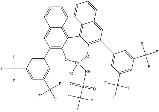 N-[(11BS)-2,6-双[3,5-二三氟甲基苯基]-4-氧-联萘并[2,1-D:1',2'-F][1,3,2]二氧磷杂-4-基]-1,1,1-三氟甲磺酰胺结构式