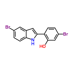 5-Bromo-2-(5-bromo-1H-indol-2-yl)phenol Structure