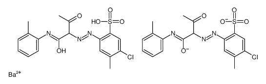 Benzenesulfonic acid, 5-chloro-4-methyl-2-[[1-[ [(2-methylphenyl)amino]carbonyl]-2-oxopropyl]azo]-, barium salt (2:1) Structure