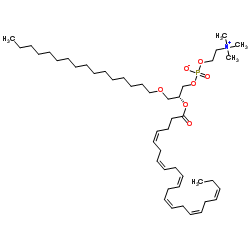 1-O-十六烷基-2-十二碳六烯酰基-sn-甘油-3-磷酸胆碱结构式