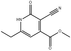 3-氰基-6-乙基-2-羟基吡啶-4-羧酸甲酯结构式