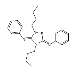 2,4-dibutyl-3-N,5-N-diphenyl-1,2,4-thiadiazolidine-3,5-diimine结构式