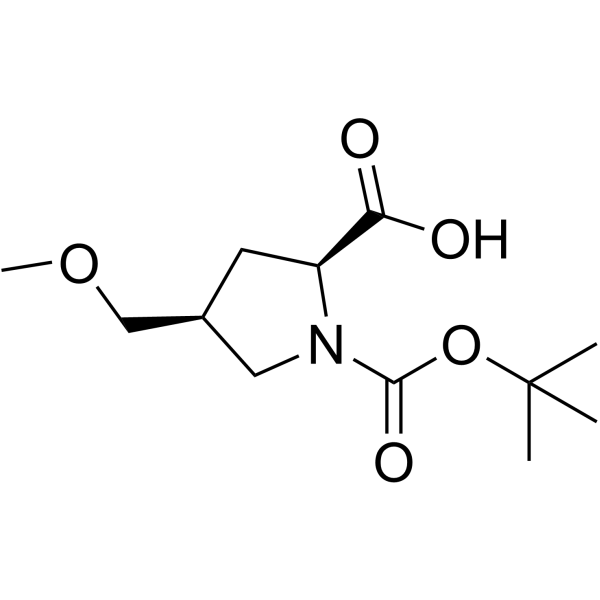 (2S,4S)-4-(甲氧基甲基)-1,2-吡咯烷二甲酸 1-叔丁基酯结构式