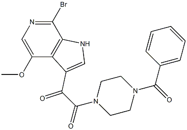1-(4-苯甲酰基哌嗪-1-基)-2-(7-溴-4-甲氧基-1H-吡咯并[2,3-C]吡啶-3-基)乙烷-1,2-二酮结构式