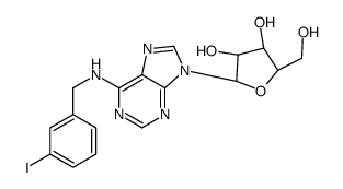 (2R,3S,4R,5R)-2-(hydroxymethyl)-5-[6-[(3-iodophenyl)methylamino]purin-9-yl]oxolane-3,4-diol Structure