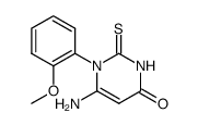 6-amino-1-(2-methoxy-phenyl)-2-thioxo-2,3-dihydro-1H-pyrimidin-4-one结构式