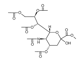 methyl (5-acetamido-4,7,8,9-tetra-O-acetyl-3,5-dideoxy-β-D-glycero-D-galacto-2-nonulopyranosyl)onate Structure