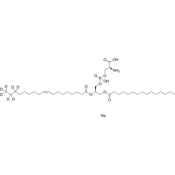 1-Pentadecanoyl-2-oleoyl-sn-glycero-3-phospho-L-serine-d7 sodium Structure