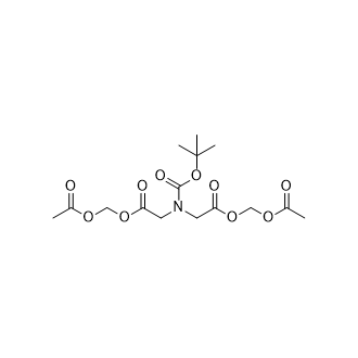 双(乙酰氧基甲基)2,2'-((叔丁氧基羰基)氮杂二基)二乙酸酯结构式