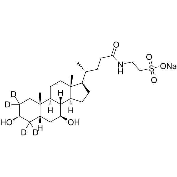 Tauroursodeoxycholate-d4 sodium structure