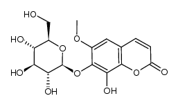 7-β-D-glucopyranosyloxy-8-hydroxy-6-methoxycoumarin Structure