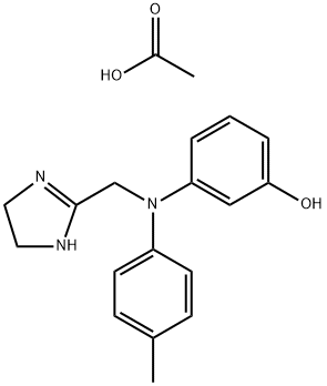 3-{[(4,5-二氢-1H-咪唑-2-基)甲基](4-甲基苯基)氨基}苯酚,醋酸结构式