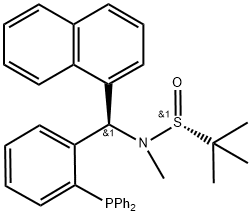 [S(R)]-N-[(R)-[2-(Diphenylphosphino)phenyl]-1-naphthalenylmethyl]-N,2-dimethyl-2-propanesulfinamide Structure