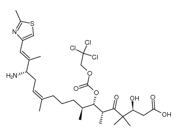 (3S,6R,7S,8S,12Z,15S,16E)-15-amino-3-hydroxy-4,4,6,8,12,16-hexamethyl-17-(2-methylthiazol-4-yl)-5-oxo-7-(((2,2,2-trichloroethoxy)carbonyl)oxy)heptadeca-12,16-dienoic acid Structure