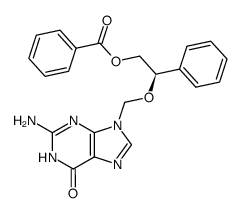 (R)-9-[(2-benzoyloxy-1-phenylethoxy)methyl]guanine Structure