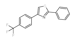 2-苯基-4-[4-三氟甲基苯基]噻唑结构式