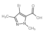 4-溴-1,3-二甲基-1H-吡唑-5-羧酸结构式