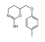 3,4,5,6-Tetrahydro-6-(p-tolyloxymethyl)-2H-1,3-oxazine-2-thione结构式