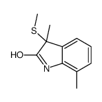 3,7-dimethyl-3-methylsulfanyl-1H-indol-2-one结构式