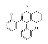 1,2-bis(2-chlorophenyl)-5,6,7,8-tetrahydroquinazoline-4-thione结构式